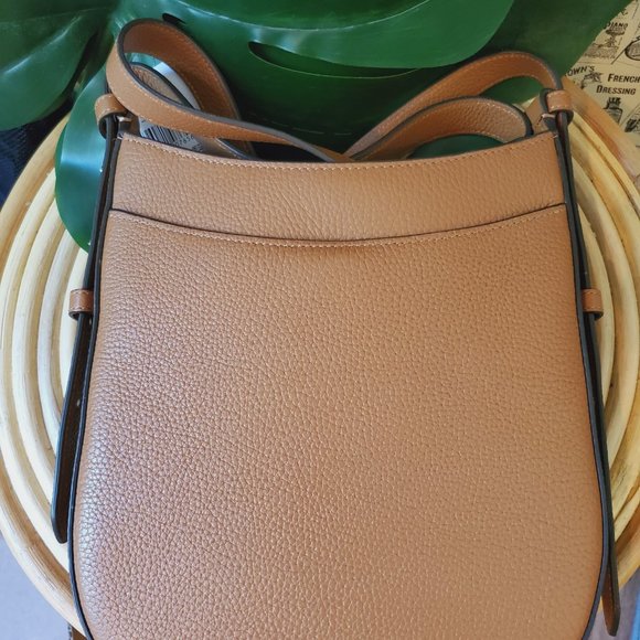 Kate Spade Leila North South Top Zip Crossbody Warm Ginger Bread Pebbled Leather - Picture 6 of 8